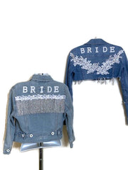 LEVIS Vintage Embroidered Pearl Bride Cutoff Jacket