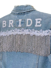 Jacket Levis Vintage Bride Bridal Wedding Pearl Rhinestone Crystal Beaded Boho Gypsy 