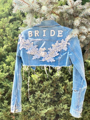 LEVIS Vintage Embroidered Pearl Bride Cutoff Jacket