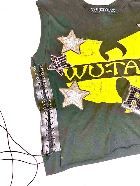 WuTang Rza Stars  Sequin Sleeve Vintage Graphic T Shirts Festival Outfit Boho Chic Hip Hop Streetstyle 