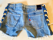 Levis Vintage Upcycled Lace Sustainable Fashion Festival Boho Denim Jeans